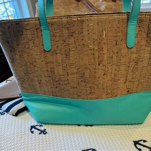 Cork fabric tote pocketbook